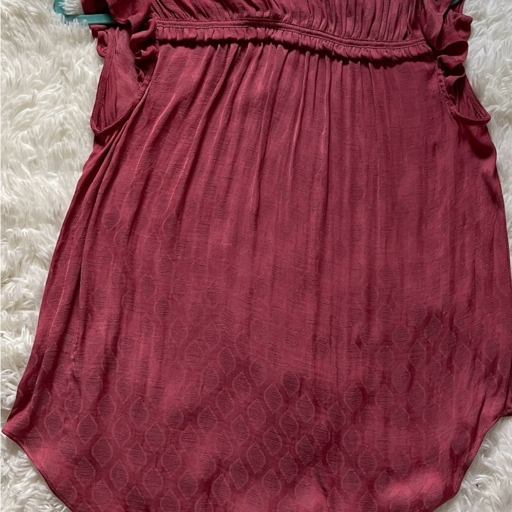 Maeve Anthropologie Women Blouse Rose Tyrie Ruffle Sleeveless V Neck Small - Picture 10 of 14